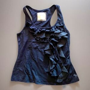 Abercrombie And Fitch Waterfall Tank Top Y2k M Navy Blue